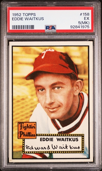 1952 Topps #158 Eddie Waitkus - PSA 5(MK)(EX)